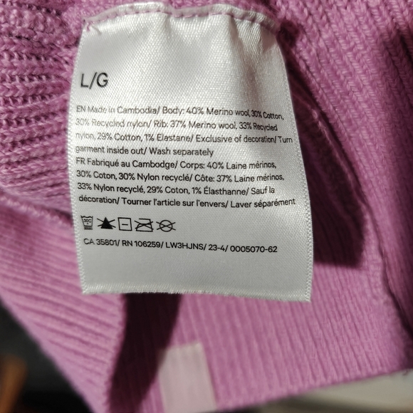 Lululemon Collared Merino Wool-Blend Sweater Dahlia Mauve Large - Picture 9 of 10